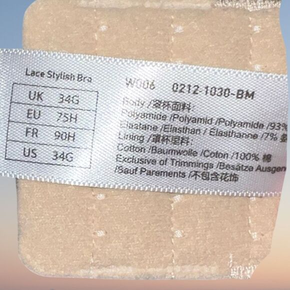 DELIMIRA Bra Full Coverage Lace Underwire Unlined Bra Bossa Nova Size 34G - Picture 5 of 6